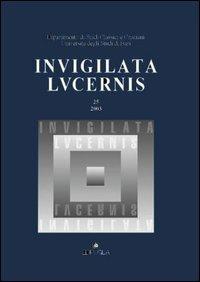 Invigilata lucernis. Vol. 24 - copertina