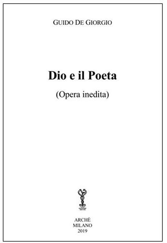 Dio e il poeta - Guido De Giorgio - copertina