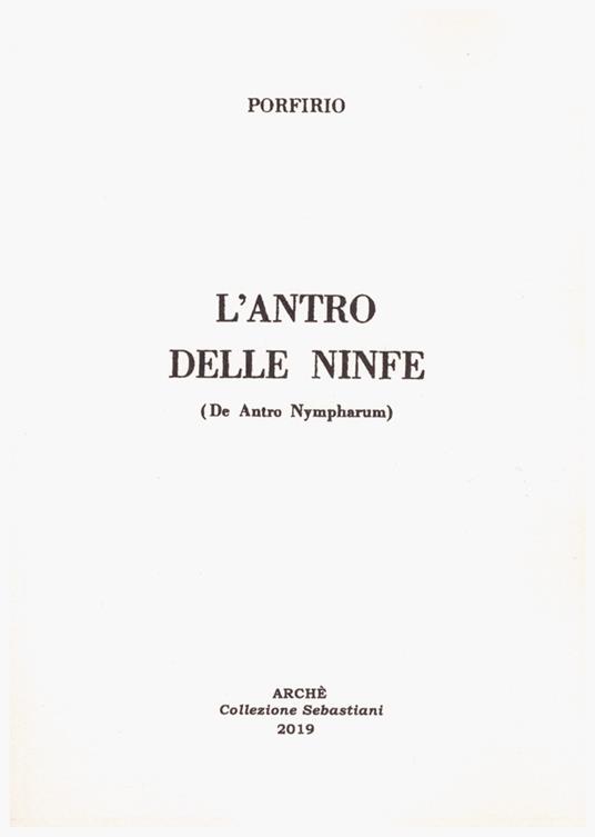 L' antro delle ninfe (De antro Nympharum) - Porfirio - copertina