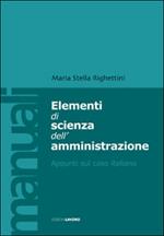 Elementi di scienza dell'amministrazione. Appunti sul caso italiano