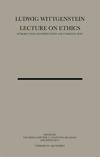 Lecture on ethics - Ludwig Wittgenstein - copertina