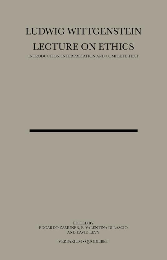 Lecture on ethics - Ludwig Wittgenstein - copertina