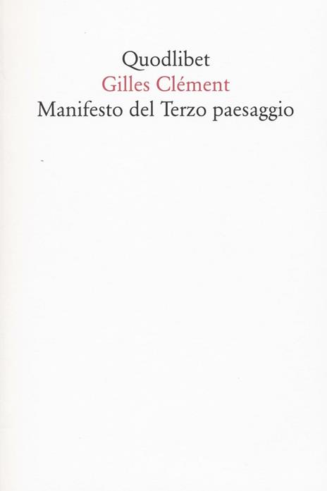 Manifesto del Terzo paesaggio - Gilles Clément - copertina