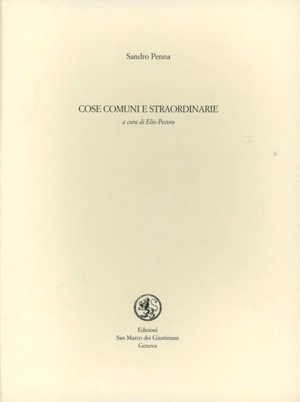 Cose comuni e straordinarie - Sandro Penna - copertina