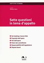 Sette questioni in tema d'appalto