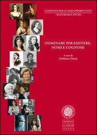 Nominare per esistere. Nomi e cognomi - copertina