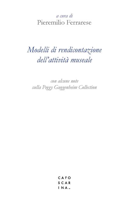 Modelli di rendicontazione dell'attività museale - copertina