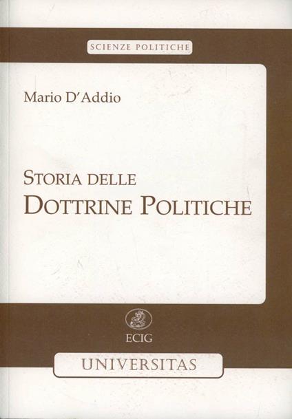 Storia delle dottrine politiche - Mario D'Addio - copertina