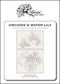 Orchids & water lily. A blackwork designs - Valentina Sardu - copertina