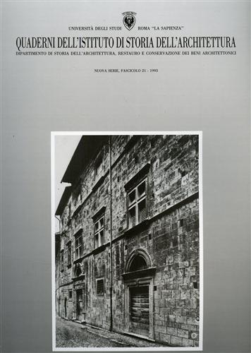 Quaderni dell'Istituto di storia dell'architettura. Nuova serie. Vol. 21 - copertina