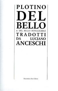 Del bello e del bello intelligibile - Plotino - copertina