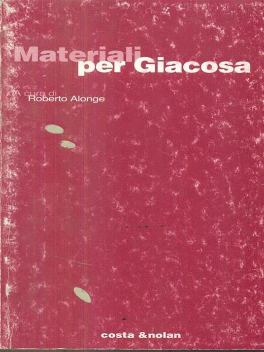 Materiali per Giacosa - copertina