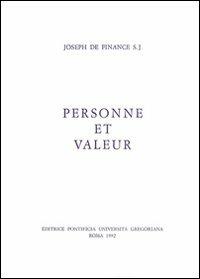 Personne et valeur - Joseph de Finance - copertina