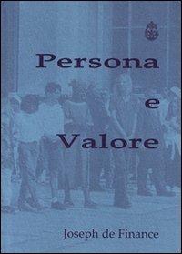 Persona e valore - Joseph de Finance - copertina