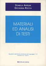 Materiali e analisi di testi