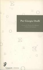 Per Giorgio Orelli