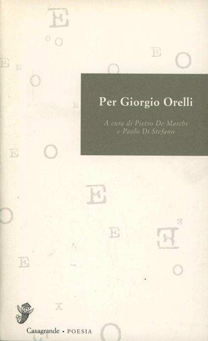 Per Giorgio Orelli - copertina