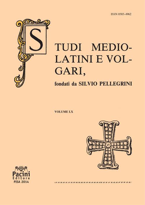 Studi mediolatini e volgari (2014). Vol. 60 - copertina