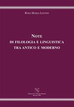 Note di filologia e linguistica tra antico e moderno