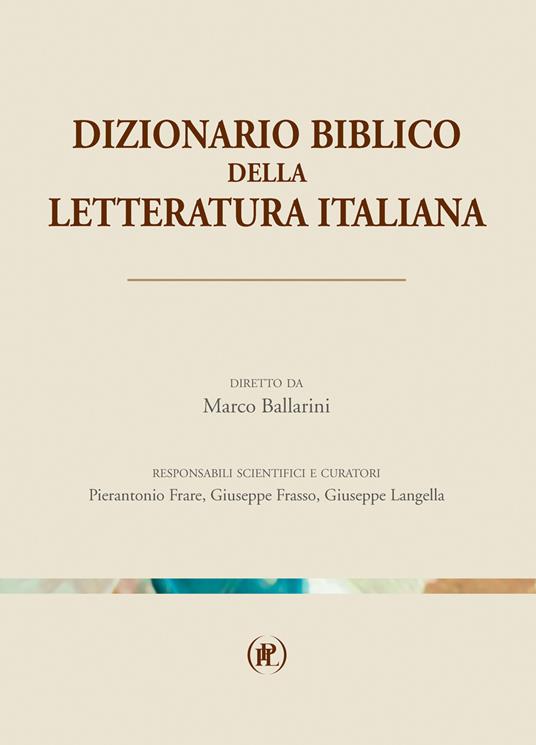 Dizionario biblico della letteratura italiana - copertina