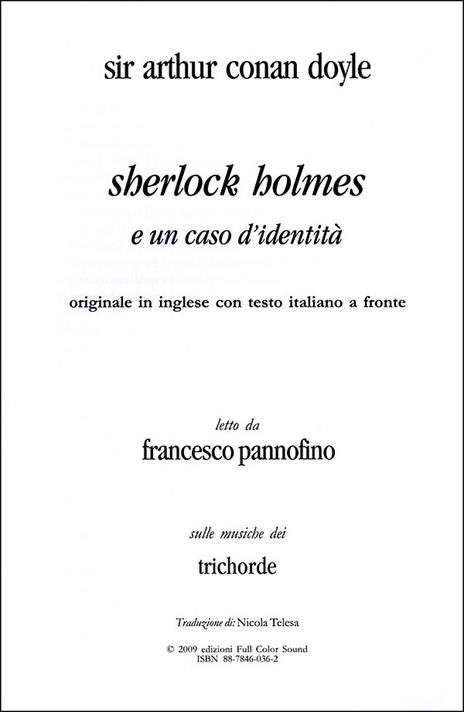 Sherlock Holmes e un caso d'identità letto da Francesco Pannofino. Audiolibro. CD Audio. Con libro - Arthur Conan Doyle - 2