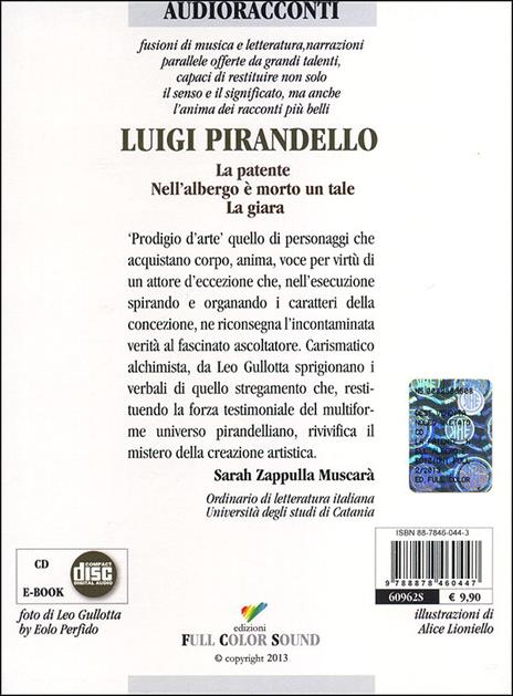 La patente-Nell'albergo è morto un tale-La giara letto da Leo Gullotta. Audiolibro. CD Audio - Luigi Pirandello - 2