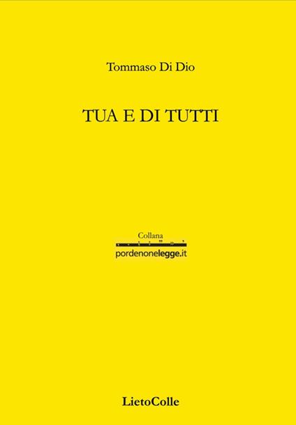 Tua e di tutti - Tommaso Di Dio - copertina