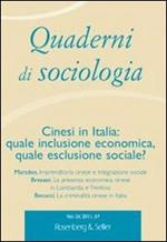 Quaderni di sociologia. Vol. 57: Cinesi in Italia: quale inclusione economica, quale esclusione sociale?.