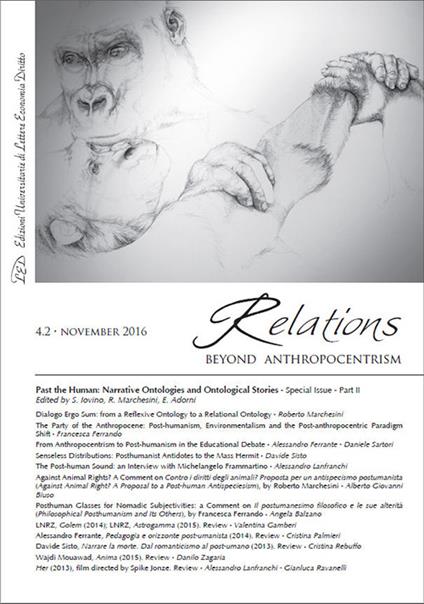 Relations. Beyond Anthropocentrism (2016). Vol. 4\2: Past the human: narrative ontologies and ontological stories. - copertina