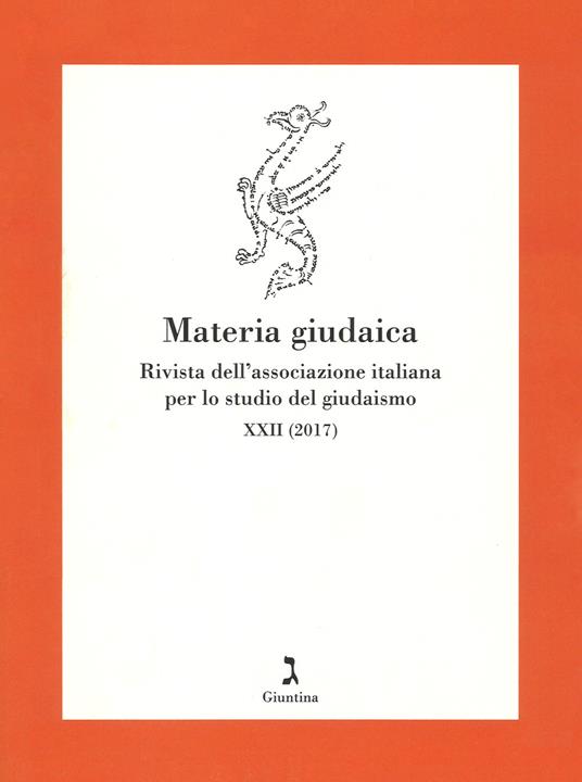 Materia giudaica. Rivista dell'Associazione italiana per lo studio del giudaismo (2017) - copertina