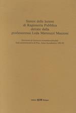 Sintesi delle lezioni di ragioneri pubblica. Dottorato di ricerca in economia aziendale. Sede amministrativa di Pisa. Anno accademico 1991-92