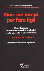 Non sono tempi per fare figli. Orientamenti e comportamenti riproduttivi nella bassa fecondità italiana