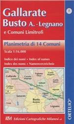 Gallarate e Busto. Legnano e comuni limitrofi. Planimetria di 14 comuni