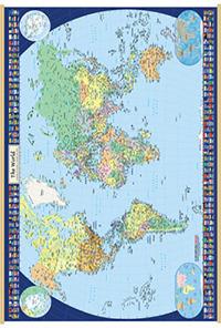 Mondo 70x50. Carta geografica amministrativa (carta murale