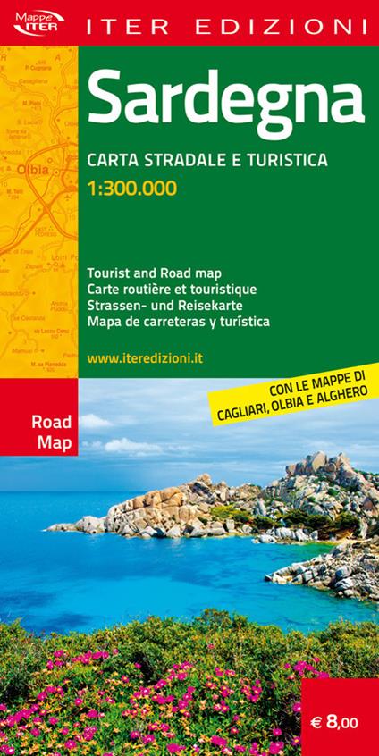 Sardegna. Carta stradale e turistica antistrappo 1:300.000. Ediz. italiana, inglese, francese, tedesca, spagnola - copertina