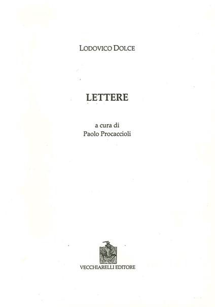 Lettere - Lodovico Dolce - copertina