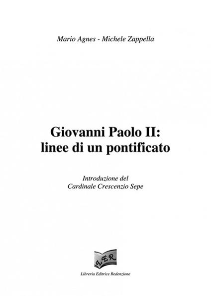 Giovanni Paolo II: linee di un pontificato - Mario Agnes,Michele Zappella - copertina