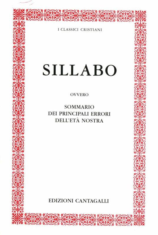 Sillabo. Sommario dei principali errori della nostra età - copertina