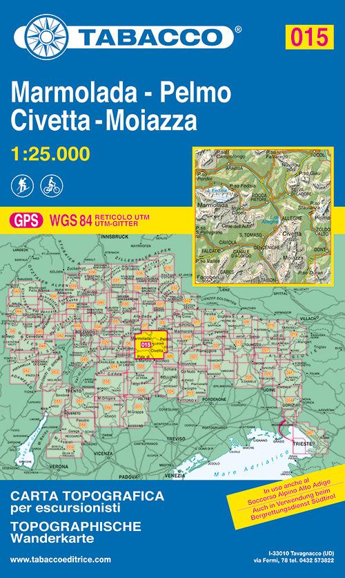 Marmolada. Pelmo. Civetta. Moiazza. Carta topografica 1:25.000 - copertina