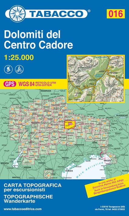 Dolomiti del centro Cadore 1:25.000 - copertina