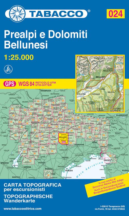 Prealpi e Dolomiti bellunesi 1:25.000 - copertina