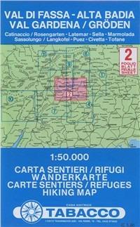 Sella. Marmolada. Fassa. Gardena 1:50.000. Con carta panoramica - copertina