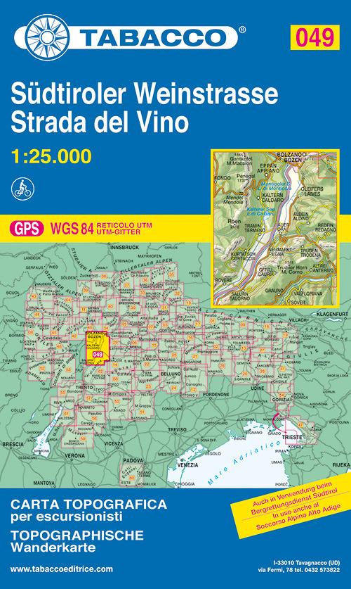 Strada del vino-Südtiroler Weinstrasse 1:25.000 - copertina