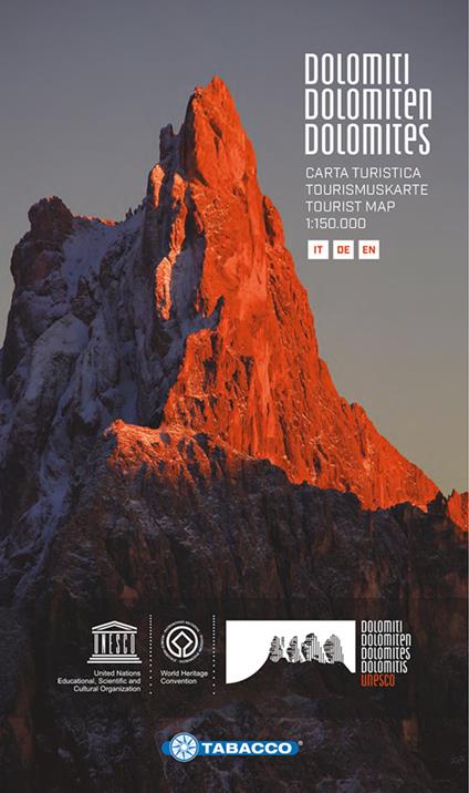 Dolomiti. Carta turistica 1:150.000. Ediz. italiana, tedesca e inglese - copertina