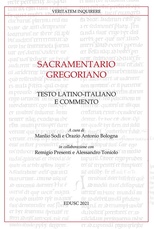 Sacramentario gregoriano. Testo latino-italiano e commento - copertina