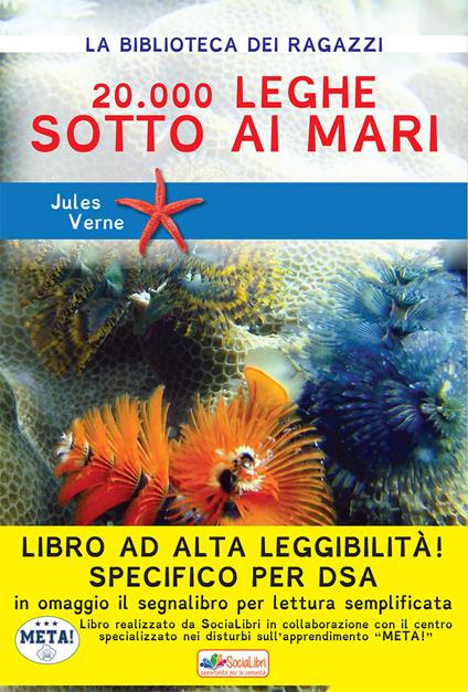 Ventimila leghe sotto i mari. Ediz. ad alta leggibilità. Specifico per DSA - Jules Verne - copertina