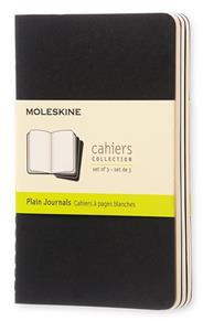 Quaderno Cahier Journal Moleskine pocket a pagine bianche nero. Black. Set da 3 - 2