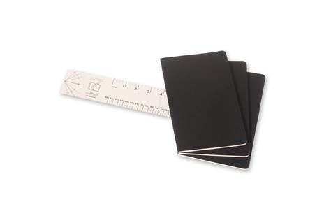 Quaderno Cahier Journal Moleskine large a quadretti nero. Black. Set da 3 - 3