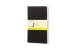 Quaderno Cahier Journal Moleskine large a pagine bianche nero. Black. Set da 3