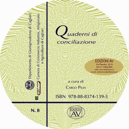 Quaderni di conciliazione. CD-ROM. Vol. 8 - copertina